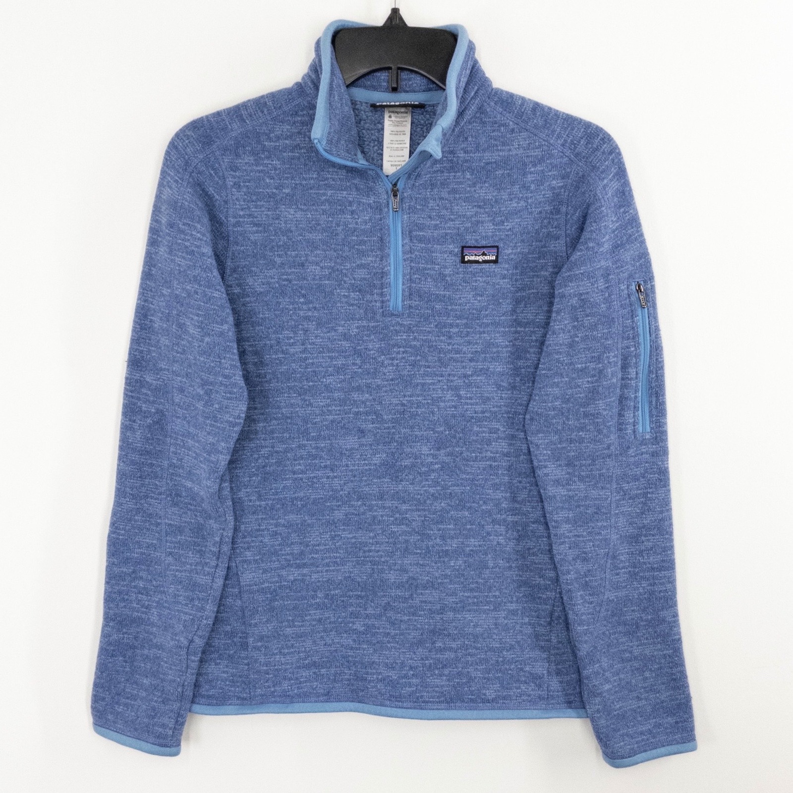 Patagonia Women's Small Better Sweater 1/4 Zip Fleece Pullover Blue Heathered